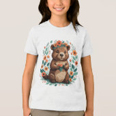 Schattigee bloembever Tri-Blend shirt (Voorkant)