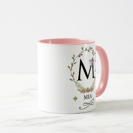 Schattigee bloembrief M Monogram Mok (Voorkant rechts)