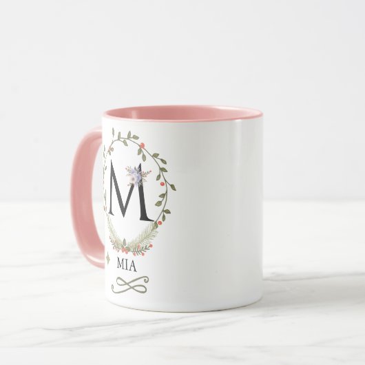 Schattigee bloembrief M Monogram Mok (Voorkant links)