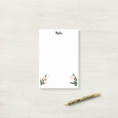 Schattigee bloemen & aangepaste naam, Eenvoudig ge Post-it® Notes (Op bureau)