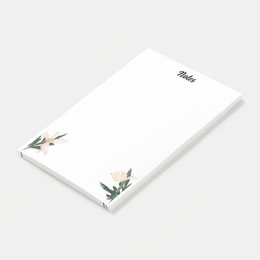 Schattigee bloemen & aangepaste naam, Eenvoudig ge Post-it® Notes (Schuin)