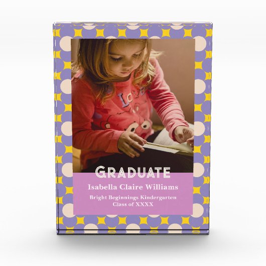 Schattigee Bloemen Afstuderen Gifts voor Kleutersc Fotoblokken (Voorkant)