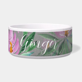 Schattigee Bloemen Bloei Waterverf Monogrammed Voerbakje