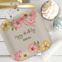 Schattigee Bloemen Bloemen Roze Boog Verjaardagsf