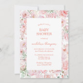 Schattigee Bloemen Blush Wing Roze Baby shower Kaart (Voorkant)
