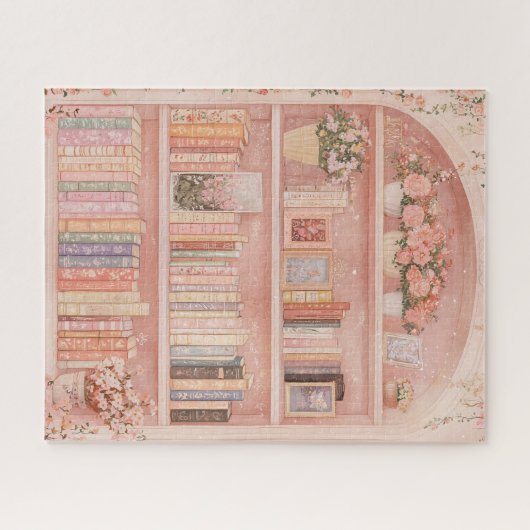 Schattigee bloemen boek liefhebber puzzel legpuzzel (Horizontaal)