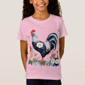 Schattigee Bloemen Boerderij Kip T-shirt (Voorkant)