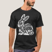 Schattigee Bloemen Bunny Pasen T-Shirt voor Vrouwe (Voorkant)