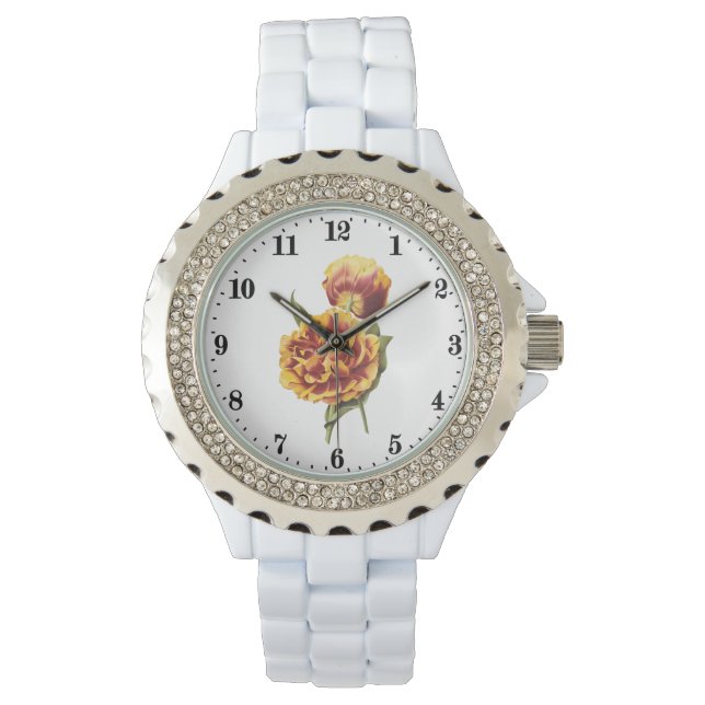 Schattigee  bloemen dames horloge (Voorkant)