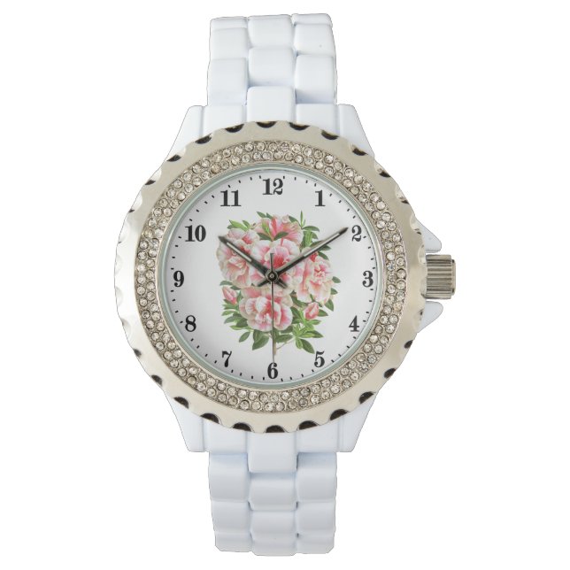 Schattigee  bloemen dames horloge (Voorkant)