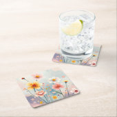 Schattigee Bloemen Dromerige Digitale Schilderij O Kartonnen Onderzetters (Insitu)