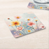 Schattigee Bloemen Dromerige Digitale Schilderij O Kartonnen Onderzetters (Schuin)