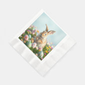 Schattigee bloemen en Bunny Paasfeest Servet (Hoek)