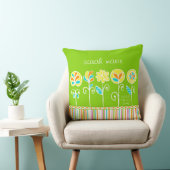 Schattigee bloemen en strepen  Baby Kussen (Stoel)