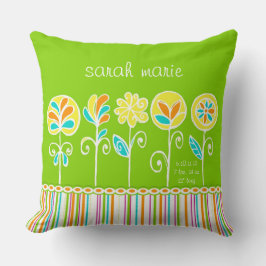 Schattigee bloemen en strepen  Baby Kussen