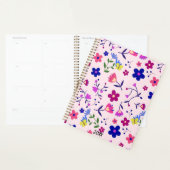 Schattigee bloemen en vlinders op roze planner (Display)