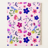 Schattigee bloemen en vlinders op roze planner (Achterkant)