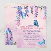 Schattigee Bloemen fladderen op over Vlinders Verj Kaart (Voorkant / Achterkant)