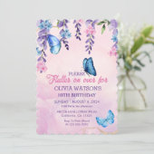 Schattigee Bloemen fladderen op over Vlinders Verj Kaart (Staand voorkant)