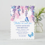 Schattigee Bloemen fladderen op over Vlinders Verj Kaart (Staand voorkant)