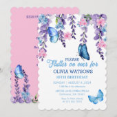 Schattigee Bloemen fladderen op over Vlinders Verj Kaart (Voorkant / Achterkant)