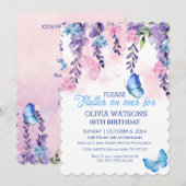 Schattigee Bloemen fladderen op over Vlinders Verj Kaart (Voorkant / Achterkant)