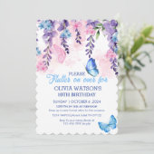 Schattigee Bloemen fladderen op over Vlinders Verj Kaart (Staand voorkant)