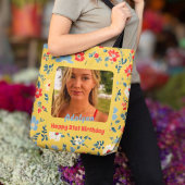 Schattigee Bloemen Fotogeschenken voor 21 Jaar Oud Tote Bag