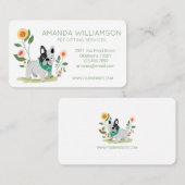 Schattigee Bloemen Franse Bulldog Pet Care Service Visitekaartje (Voorkant / Achterkant)
