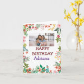 Schattigee Bloemen Gelukkige Moederdag Foto Kaart (Gele Bloem)