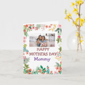 Schattigee Bloemen Gelukkige Moederdag Foto Kaart (Gele Bloem)