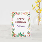 Schattigee Bloemen Gelukkige Moederdag Foto Kaart (Gele Bloem)