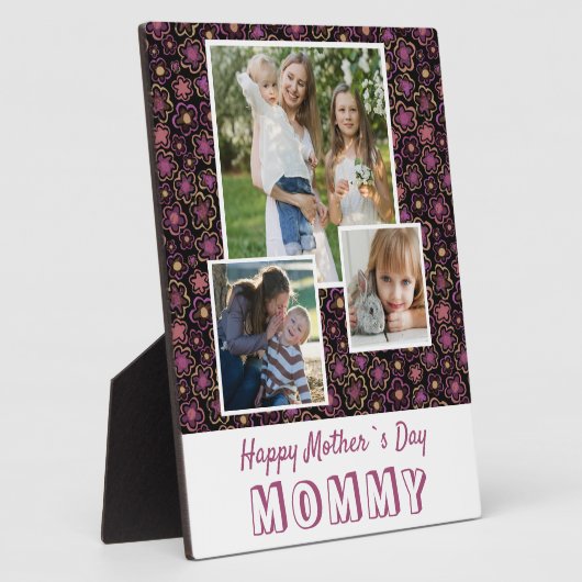 Schattigee bloemen Happy Mother's Day Keepsake 3 F Fotoplaat (Zijkant)