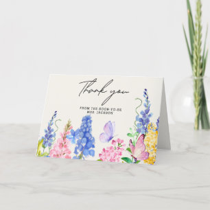 Schattigee bloemen Hij geeft me vlinders Vrijgezel Bedankkaart