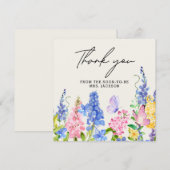 Schattigee bloemen Hij geeft me vlinders Vrijgezel Bedankkaart (Voorkant / Achterkant)