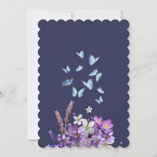 Schattigee bloemen Hij geeft me vlinders Vrijgezel Kaart (Achterkant)