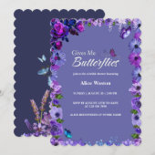 Schattigee bloemen Hij geeft me vlinders Vrijgezel Kaart (Voorkant / Achterkant)