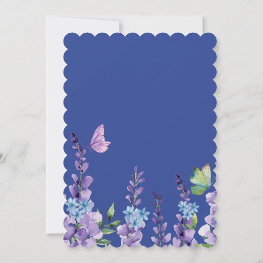 Schattigee bloemen Hij geeft me vlinders Vrijgezel Kaart (Achterkant)