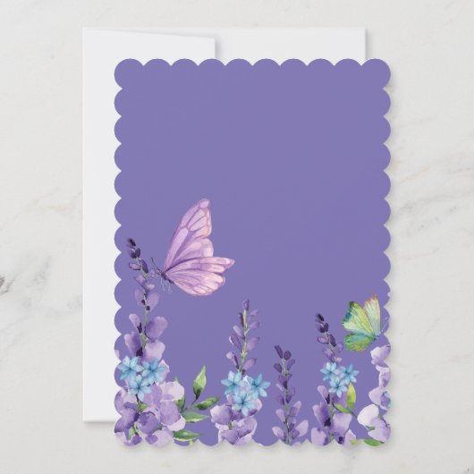 Schattigee bloemen Hij geeft me vlinders Vrijgezel Kaart (Achterkant)