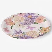 Schattigee bloemen Hij geeft me vlinders Vrijgezel Papieren Bordje (Gekanteld)