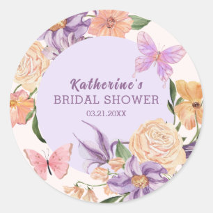 Schattigee bloemen Hij geeft me vlinders Vrijgezel Ronde Sticker