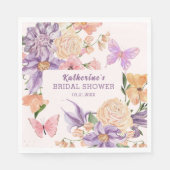 Schattigee bloemen Hij geeft me vlinders Vrijgezel Servet (Voorkant)