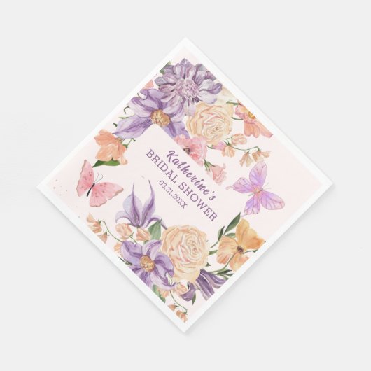 Schattigee bloemen Hij geeft me vlinders Vrijgezel Servet (Hoek)