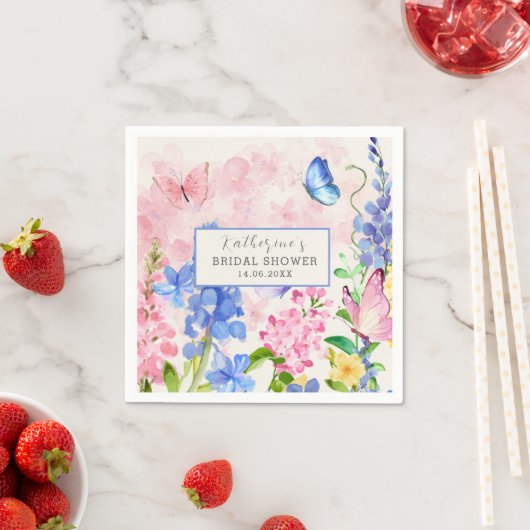 Schattigee bloemen Hij geeft me vlinders Vrijgezel Servet (Insitu)