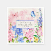 Schattigee bloemen Hij geeft me vlinders Vrijgezel Servet (Voorkant)