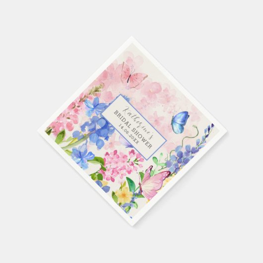 Schattigee bloemen Hij geeft me vlinders Vrijgezel Servet (Hoek)