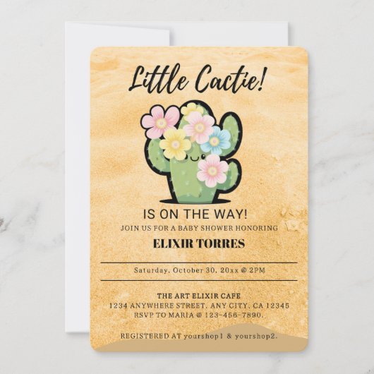 Schattigee Bloemen Kleine Cuctie Kawaii Baby showe Kaart (Voorkant)