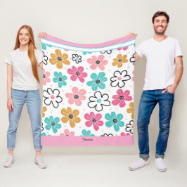 Schattigee bloemen Kleurrijk Fleece Deken