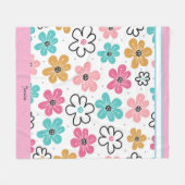 Schattigee bloemen Kleurrijk Fleece Deken (Voorkant (Horizontaal))