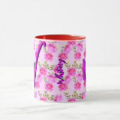 Schattigee Bloemen Koffie Mok met Mooie Roze Bloem (Midden)